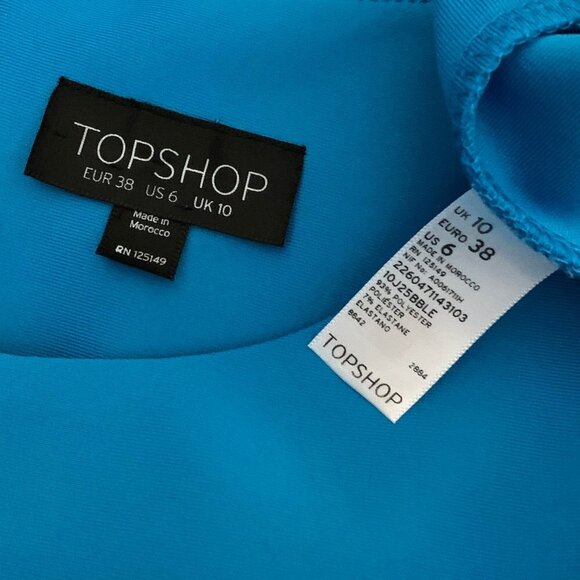 TOPSHOP Scuba Skater Dress in Turquoise Blue - Picture 8 of 8